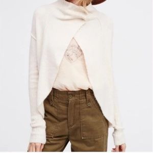 Free People Cream Open Front Cardigan